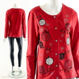 Y2K Christmas Ornaments Cardigan